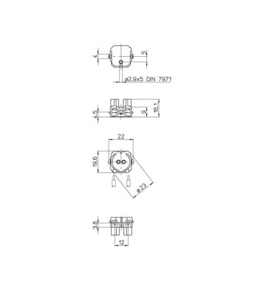LAMPHOLDER G5 PUSH-IN (T5 LAMP)