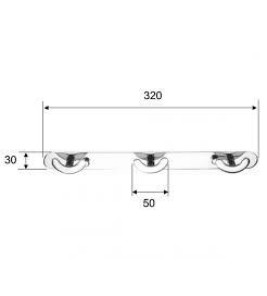 TRIPLE CHROME TOWEL HANGER