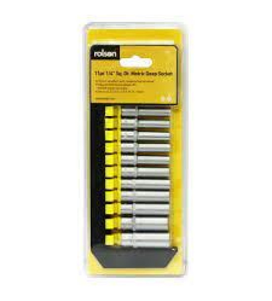 8PC 1/2`` DEEP SOCKETS 13-24MM ROLSON