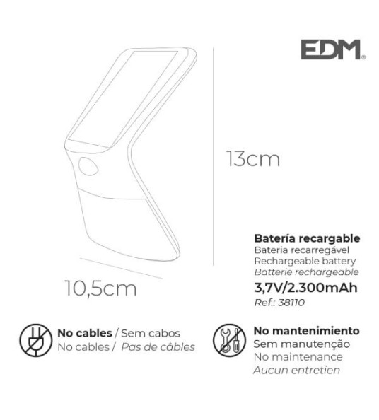 SOLAR WALL LIGHT 3.5W 430LM WHITE