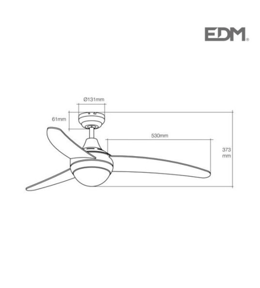 CHROME CEILING FAN 122CM WITH REMOTE CONTROL