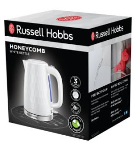 KETTLE 1.7L WHITE HONEYCOMB RUSSELL HOBBS