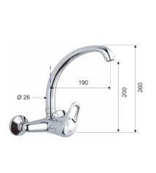 WALL MIXER HIGH SPOUT REMIX R43