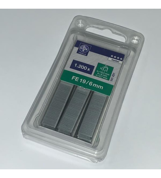 LUX STAPLES FE19/6MM 1200PCS