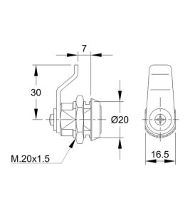 BENT TONGUE CAM LOCK 111C