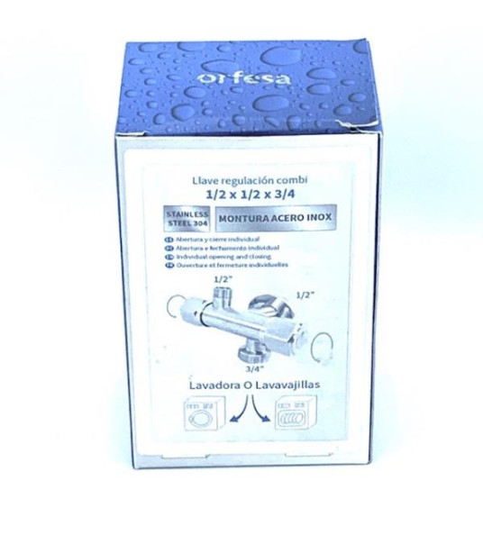 DOUBLE ANGLE VALVE S/S 1/2``X1/2``X3/4``  ORFESA