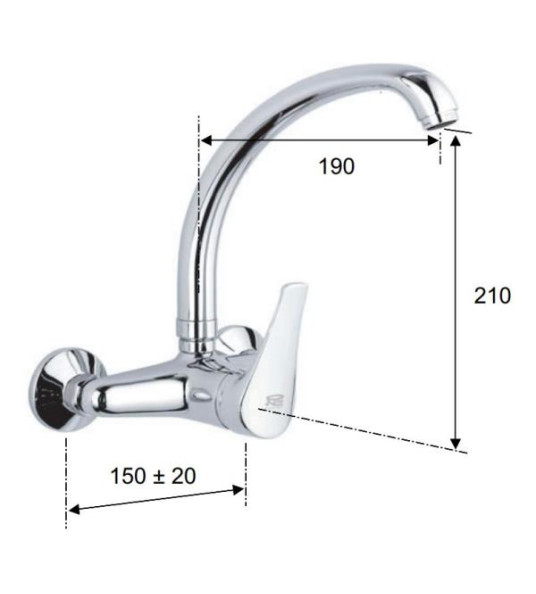 WALL TYPE SINK MIXER GIGA REMER G43