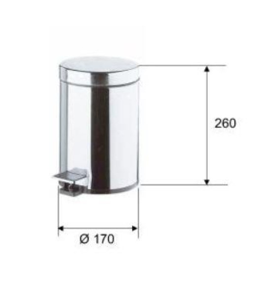 STAINLESS STEEL PEDAL BIN 3L REMER