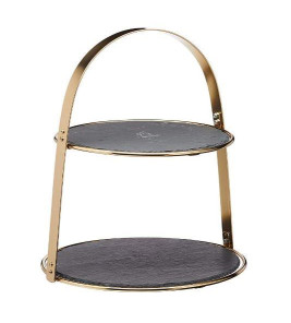 SLATE SERVING STAND 2-TIER