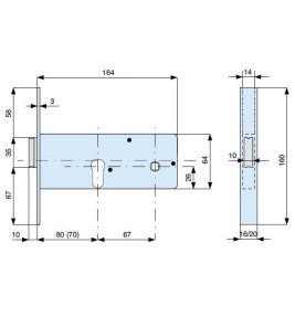 LOCK 70MM WITH EURO CYLINDER