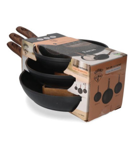 SET OF 3 FRYING PANS 20-24-28CM ENEAS