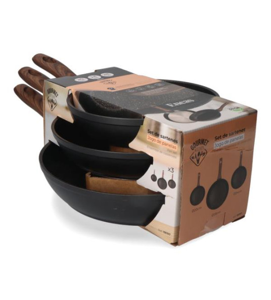 SET OF 3 FRYING PANS 20-24-28CM ENEAS