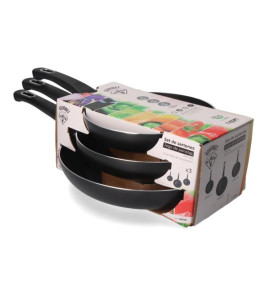 SET OF 3 FRYING PANS 20-24-28CM BASIC