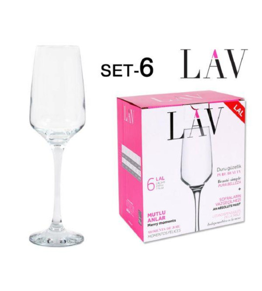 CHAMPAGNE GLASSES 230CC 6PC LAV 545