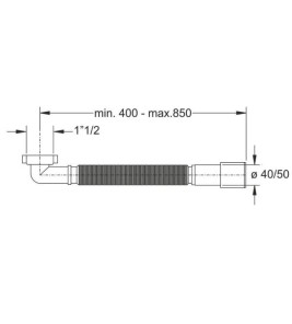 FLEXIBLE TRAP 90° 1 1/2`` CR