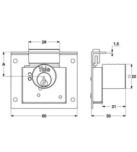 YALE CABINET LOCK 830 30MM