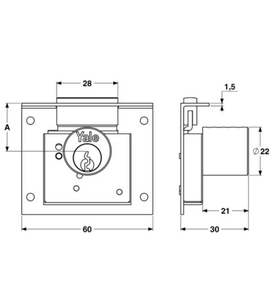YALE CABINET LOCK 830 30MM