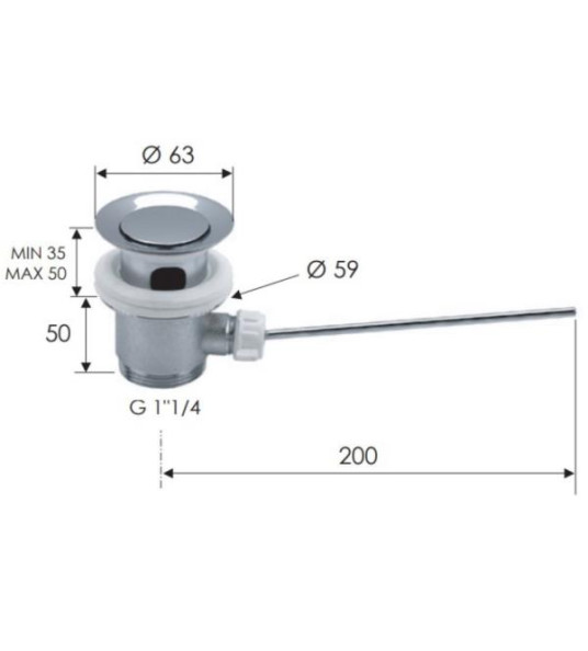 POP-UP WASTE 1 1/4 CP BRASS