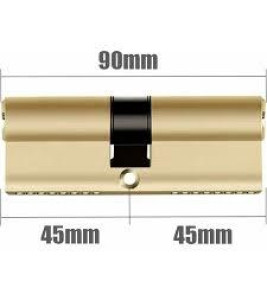 CYLINDER `EURO` 90MM BRASS