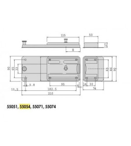 CISA FIXED CYLINDER LOCK LOCK 6T 50MM 55054.50.1