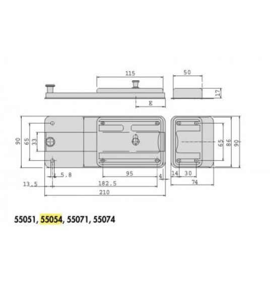 CISA FIXED CYLINDER LOCK LOCK 6T 50MM 55054.50.1