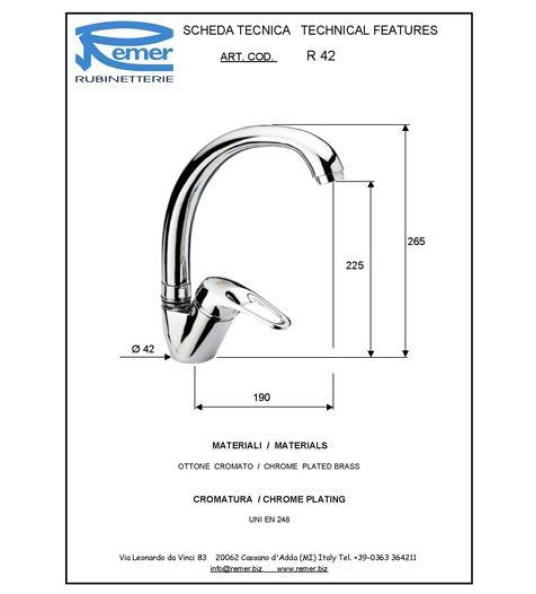 SINK MIXER HIGH SPOUT REMIX