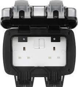 SOCKET OUTLET S/S 2G 13A IP66 WPL22-01 BG