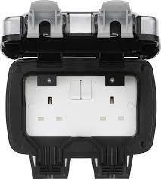 SOCKET OUTLET S/S 2G 13A IP66 WPL22-01 BG