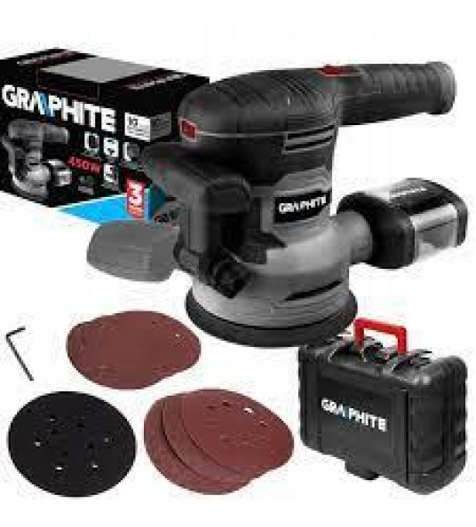 GRAPHITE ORBITAL SANDER 125/150MM 450W 59G349