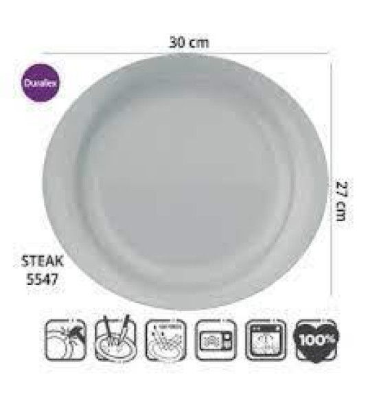 STEAK PLATE 30CM DURALEX OPALINE