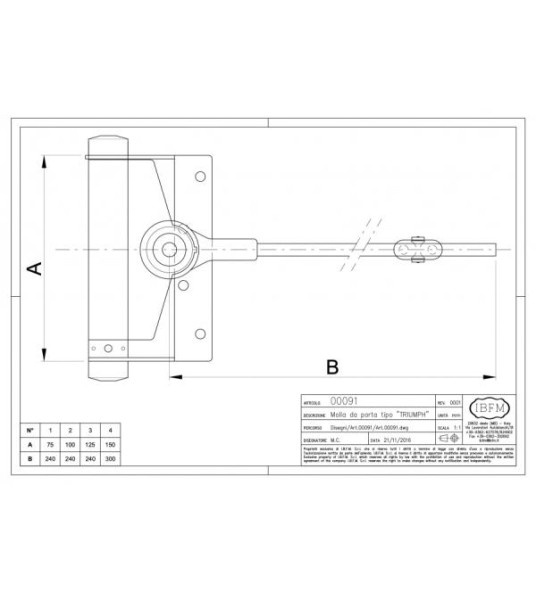 SPRING DOOR CLOSER 150MM TRIUMPH 4