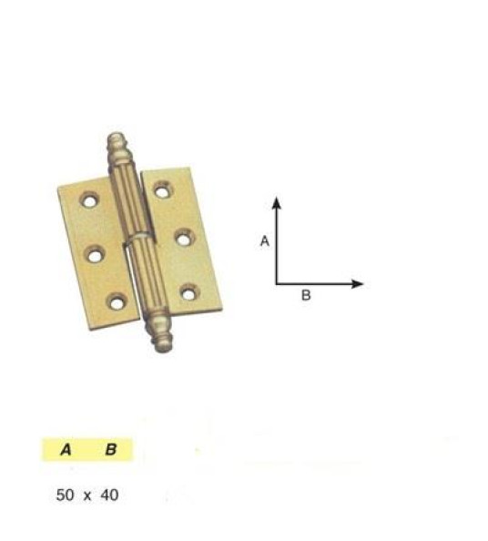 BRASS HINGE RIGATA LEFT 40X50MM