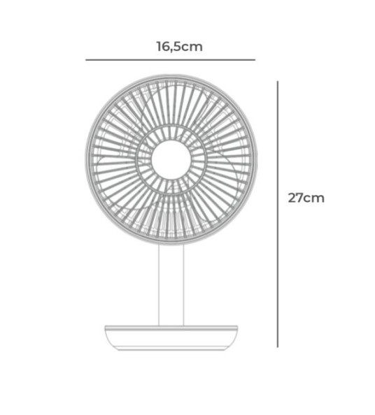 RECHARGEABLE DESK FAN 4W 17CM