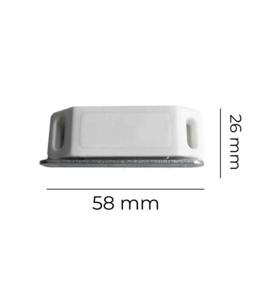 MAGNETIC DOOR CATCH WHITE 58X26X15MM