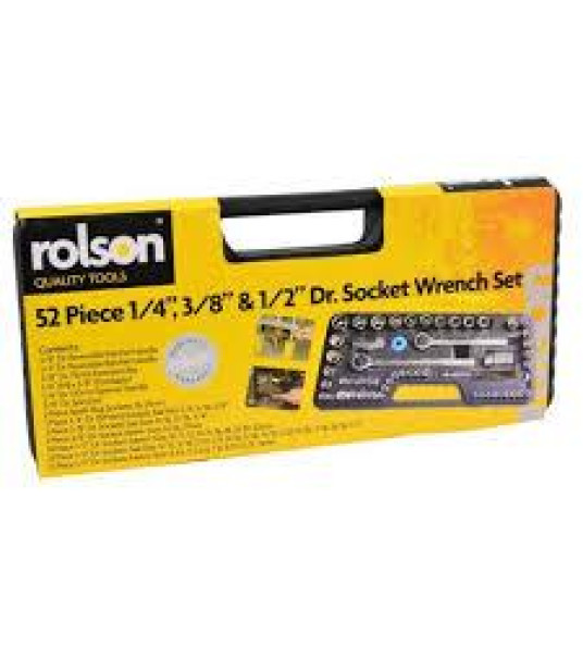 SOCKETS 52PC 1/4``-3/8``-1/2``  ROLSON 36159