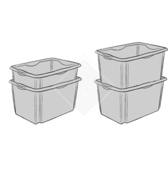 STACKABLE PLASTIC BIN 30L 36X48X26CM(H)