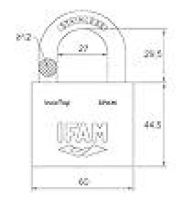 STAINLESS STEEL PADLOCK 60MM IFAM INOXTOP60