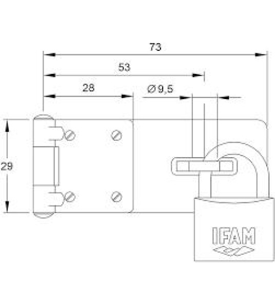 HASP & STAPLE PC410 IFAM 73X29MM
