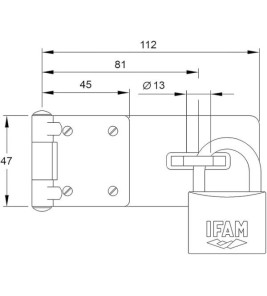 HASP & STAPLE PC420 IFAM 112X47MM