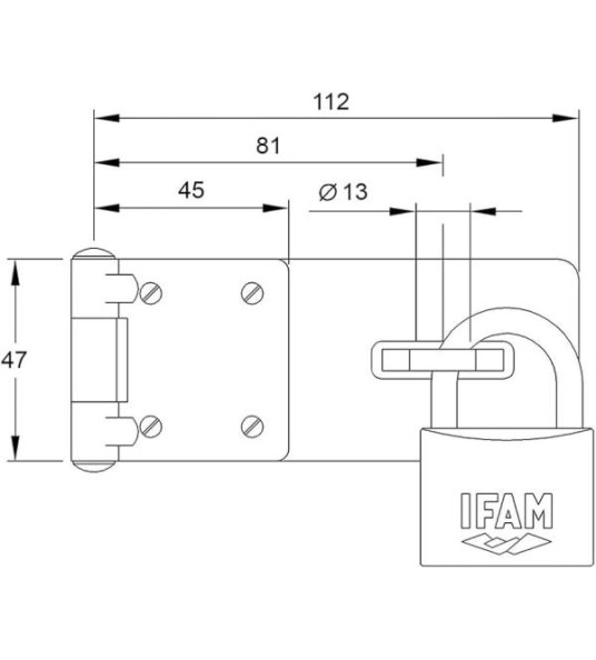 HASP & STAPLE PC420 IFAM 112X47MM