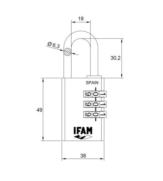 BRASS 40MM COMBINATION PADLOCK IFAM BRASS 40MM COMBINATION PADLOCK IFAM