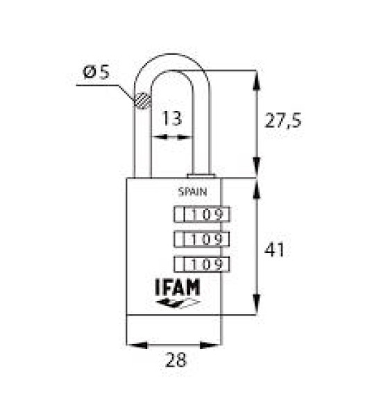 IFAM COMBINATION PADLOCK 30MM YELLOW