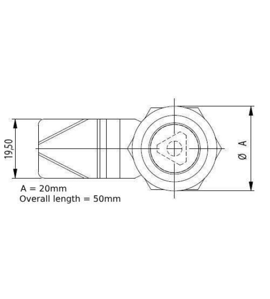CAM LOCK FOR TRIANGULAR SOCKET KEY 10MM/M6