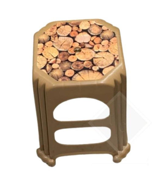 BROWN PLASTIC STOOL 28X28X46CM(h)