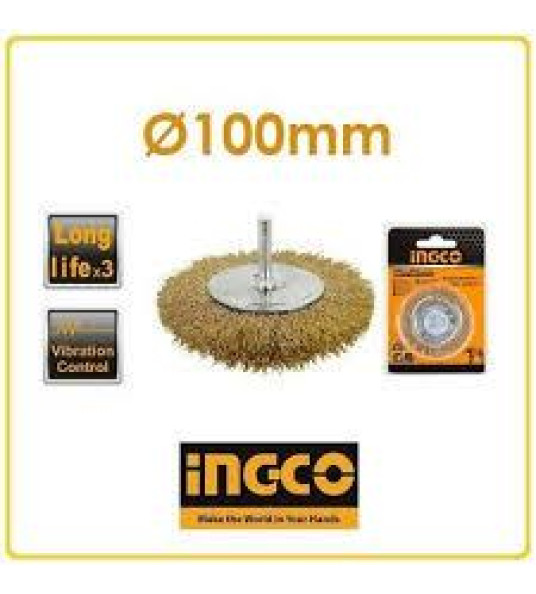 FLAT WIRE BRUSH WHEEL 100/6MM INGCO