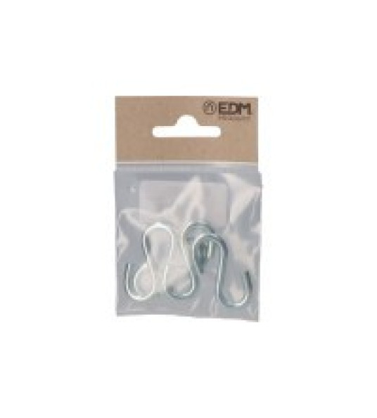 PACK OF 3 GALVANIZED `S` HOOKS 50MM