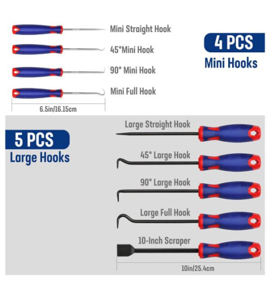 9PC PRECISION HOOK & PICK SET WORKPRO