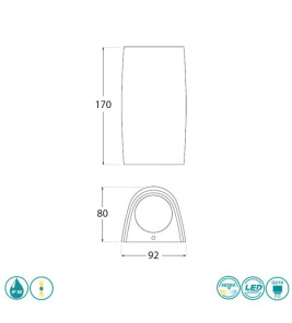 LIGHT FITTING UP&DOWN GREY GU10 MARTA902L
