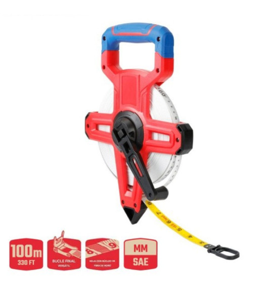 OPEN FIBERGLASS TAPE MEASURE 100M WORKPRO