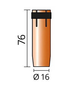 CONICAL NOZZLE Ø16MM  L76MM  2.5MM THICK